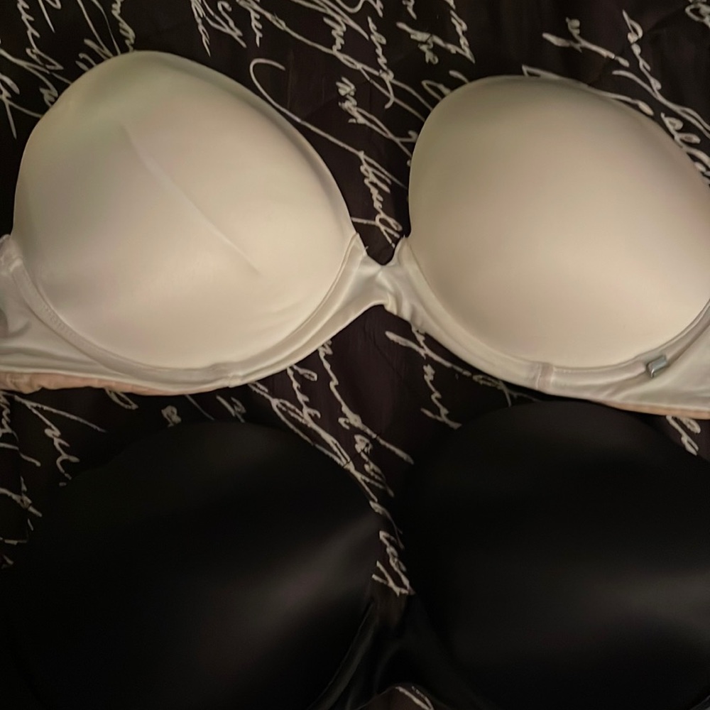 Two strapless bras